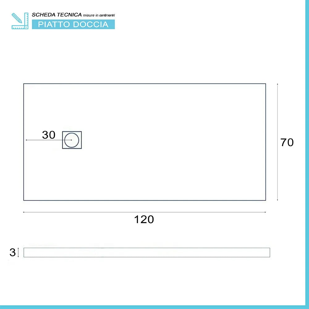 Piatto doccia 70x120 in resina su misura tortora effetto pietra Karen