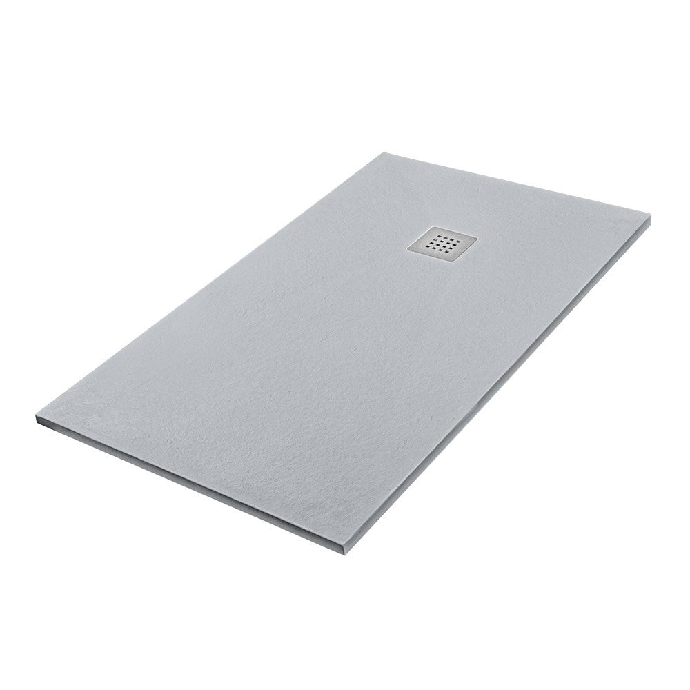 Piatto doccia 70x140 cm grigio effetto pietra in resina riducibile Karen
