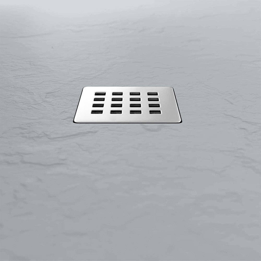 Piatto doccia 70x140 cm grigio effetto pietra in resina riducibile Karen