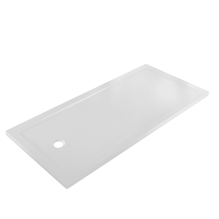 Piatto doccia 70x140 cm bianco lucido bordato in acrilico rinforzato | Asteios