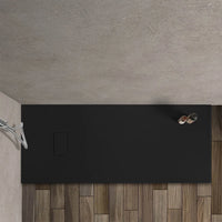 Piatto doccia 70x150 in resina nero effetto pietra riducibile Agorà