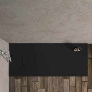 Piatto doccia 70x150 in resina nero effetto pietra riducibile Agorà