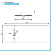Piatto doccia 70x180 marmo resina effetto pietra antracite riducibile   Loren