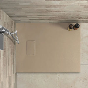 Piatto doccia 80x100 filo pavimento Agorà in resina pietra tortora