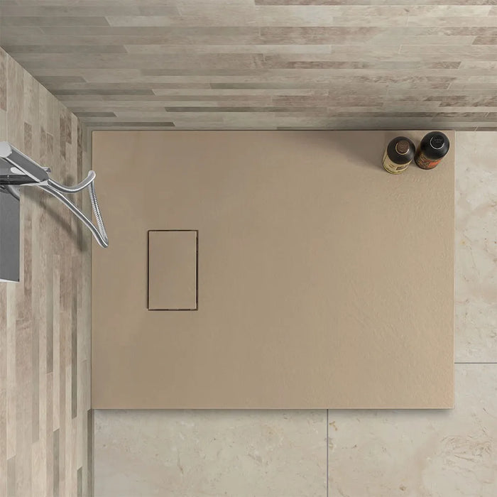 Piatto doccia 80x100 filo pavimento Agorà in resina pietra tortora