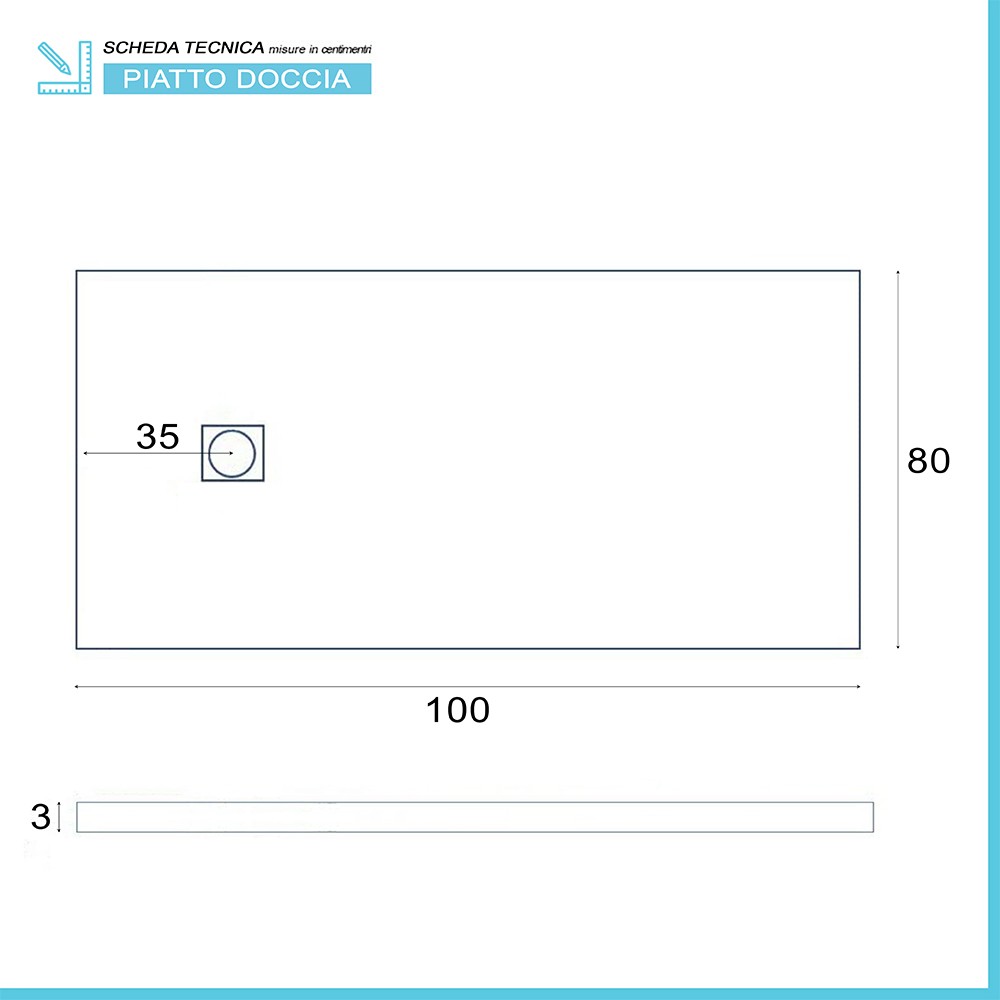 Piatto doccia 80x100 filo pavimento Karen in resina pietra tortora