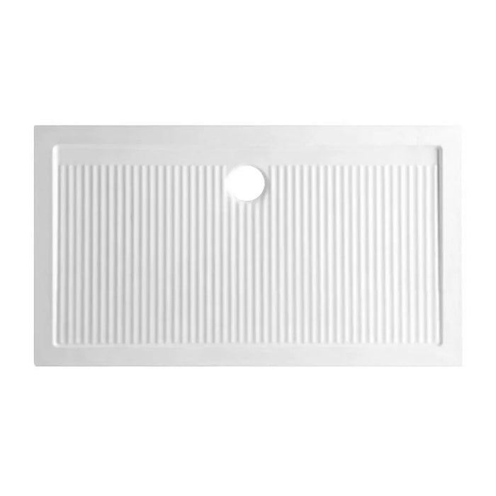 Piatto doccia 80x100 H 6.5 rettangolare in ceramica bianca con antiscivolo Ferdy