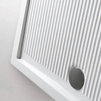 Piatto doccia 80x100 H 6.5 rettangolare in ceramica bianca con antiscivolo Ferdy