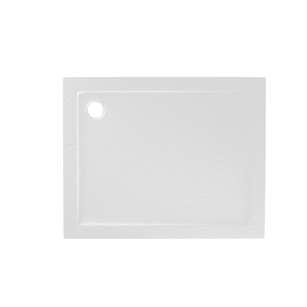 Piatto doccia 80x100 effetto pietra bianco in acrilico altezza slim | Petra