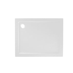 Piatto doccia 80x100 effetto pietra bianco in acrilico altezza slim | Petra