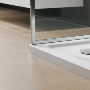 Piatto doccia 80x110 cm bianco lucido bordato in acrilico rinforzato | Asteios