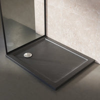 Piatto doccia 70x120 effetto pietra nero in acrilico altezza slim | Petra