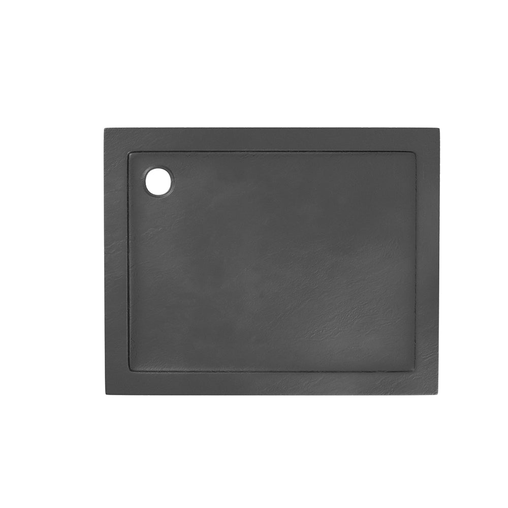 Piatto doccia 80x90 effetto pietra nero in acrilico altezza slim | Petra
