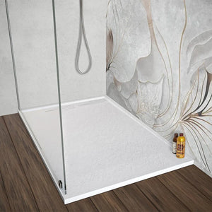 Piatto doccia 80x120 bianco pietra in resina riducibile con canalina Argo