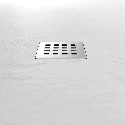 Piatto doccia 80x120 cm bianco effetto pietra in resina riducibile Karen