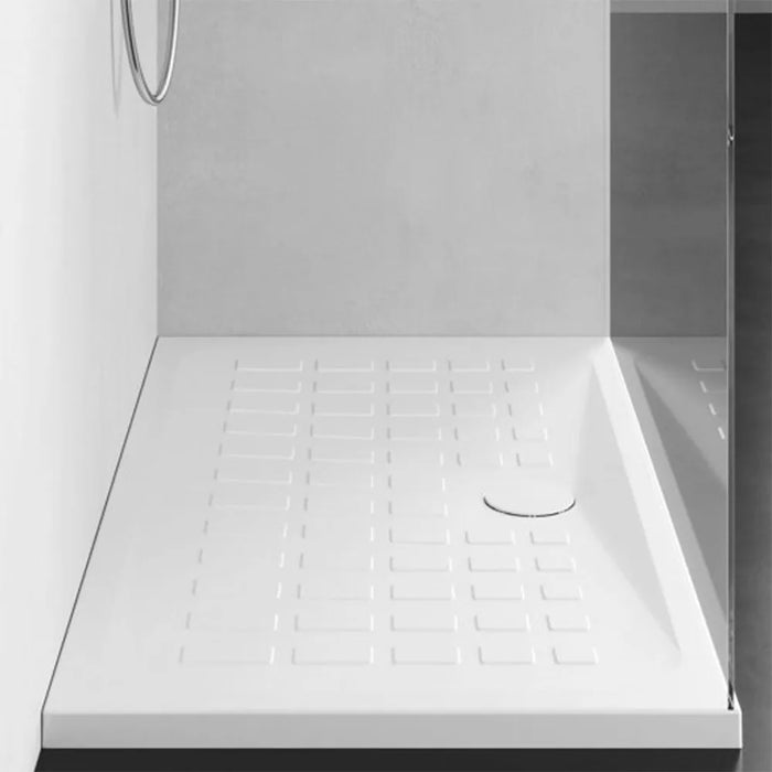 Piatto doccia 80x120 H 4 rettangolare in ceramica bianca con antiscivolo Cube