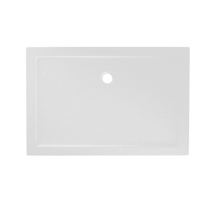 Piatto doccia 90x120 effetto pietra bianco in acrilico altezza slim | Petra