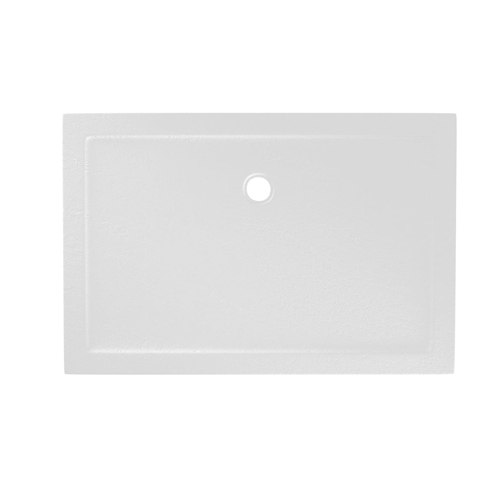 Piatto doccia 80x120 effetto pietra bianco in acrilico altezza slim | Petra