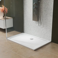 Piatto doccia 90x120 cm bianco lucido bordato in acrilico rinforzato | Asteios