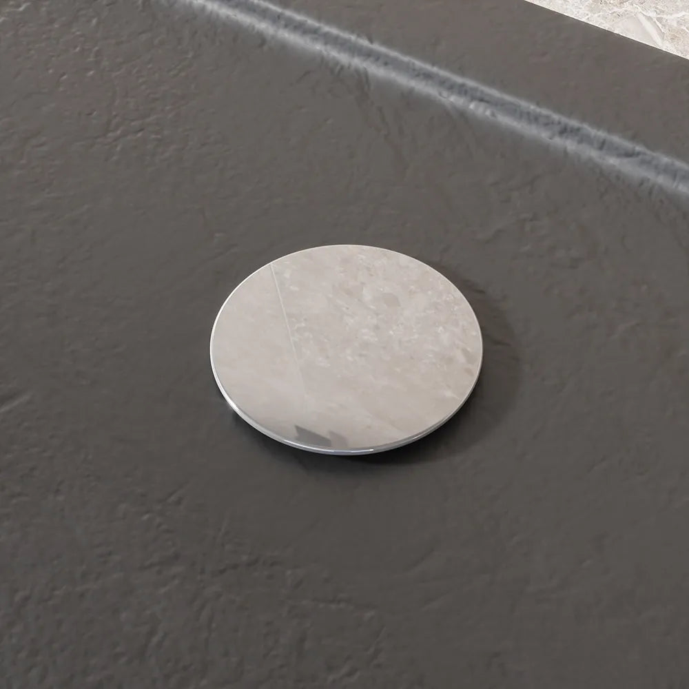 Piatto doccia 90x120 effetto pietra nero in acrilico altezza slim | Petra