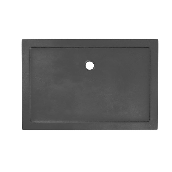 Piatto doccia 80x140 effetto pietra nero in acrilico altezza slim | Petra