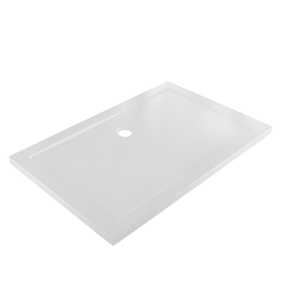 Piatto doccia 80x120 cm bianco lucido bordato in acrilico rinforzato | Asteios