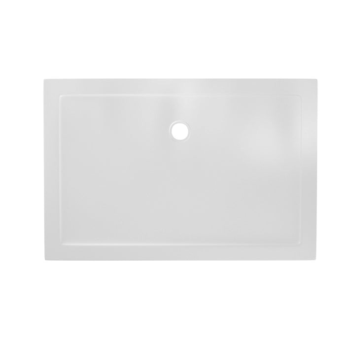 Piatto doccia 80x120 cm bianco lucido bordato in acrilico rinforzato | Asteios