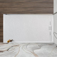 Piatto doccia 80x130 bianco pietra in resina riducibile con canalina Argo