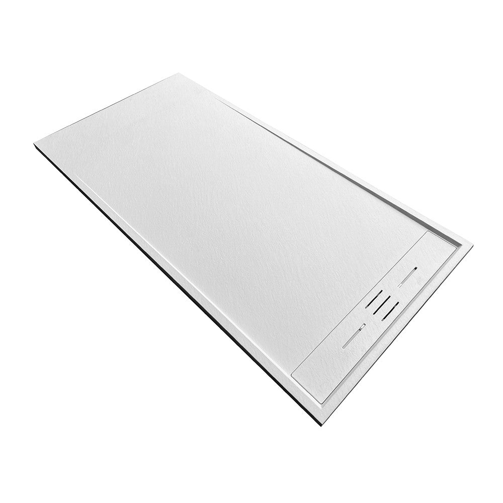Piatto doccia 80x130 bianco pietra in resina riducibile con canalina Argo