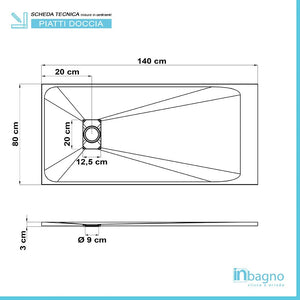 Piatto doccia 80x140 in resina tortora effetto pietra serie Agorà