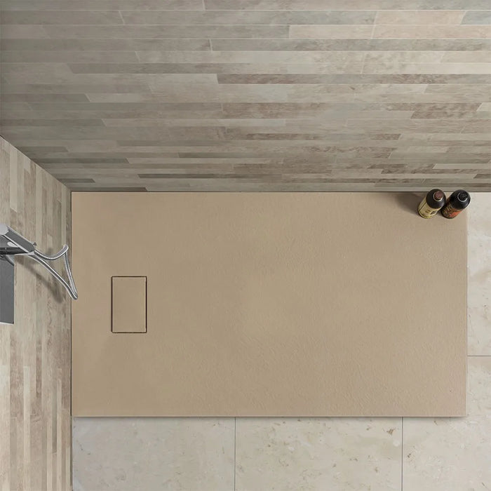 Piatto doccia 80x140 in resina tortora effetto pietra serie Agorà