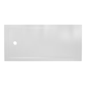 Piatto doccia 80x140 cm bianco lucido bordato in acrilico rinforzato | Asteios