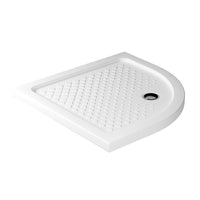 Piatto doccia 80x80 H 6 semicircolare in ceramica bianca con antiscivolo
