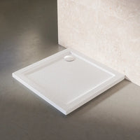 Piatto doccia 80x80 effetto pietra bianco in acrilico altezza slim | Petra