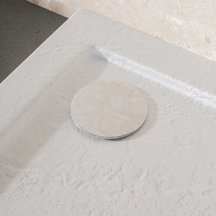 Piatto doccia 80x80 effetto pietra bianco in acrilico altezza slim | Petra