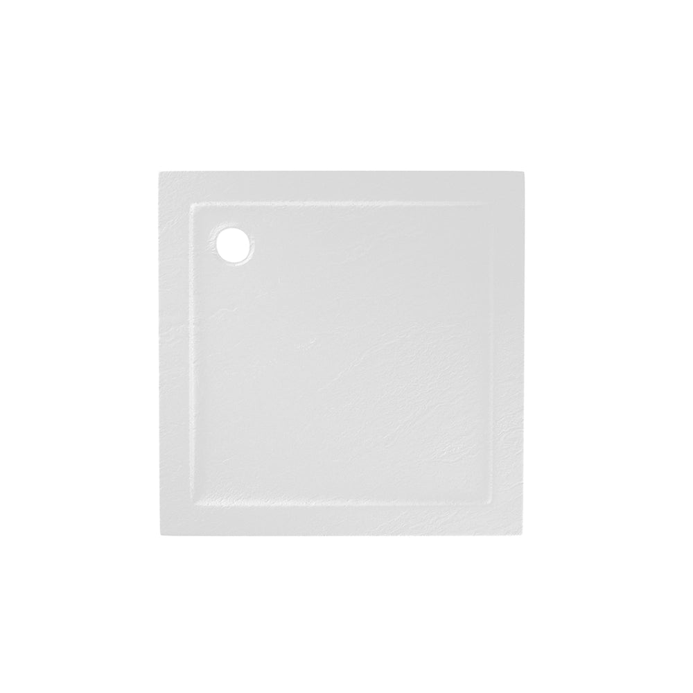 Piatto doccia 70x70 effetto pietra bianco in acrilico altezza slim | Petra