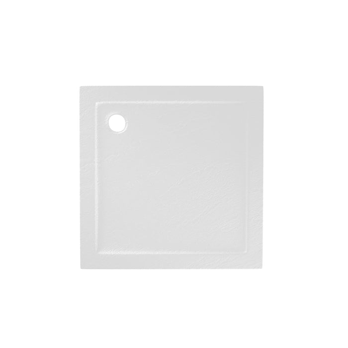 Piatto doccia 70x70 effetto pietra bianco in acrilico altezza slim | Petra