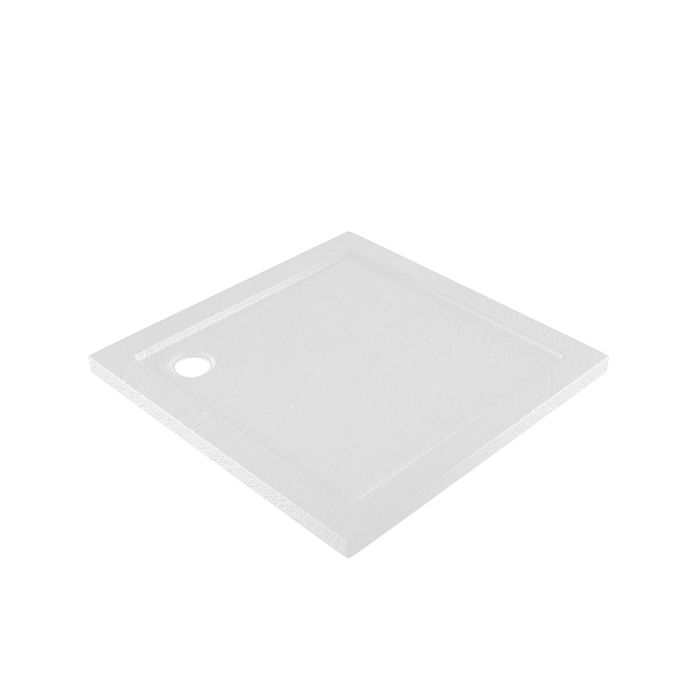 Piatto doccia 80x80 effetto pietra bianco in acrilico altezza slim | Petra