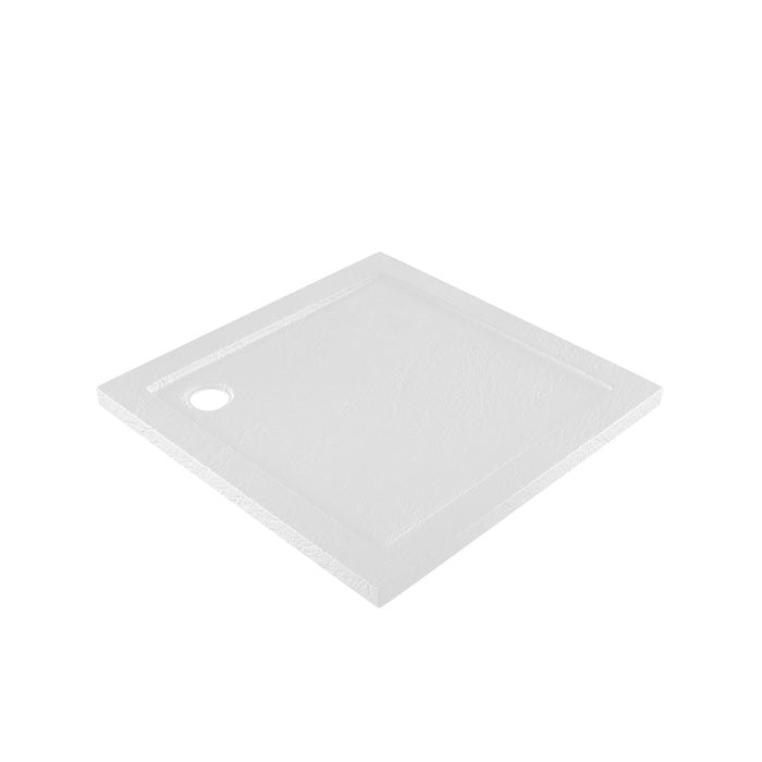 Piatto doccia 80x80 effetto pietra bianco in acrilico altezza slim | Petra
