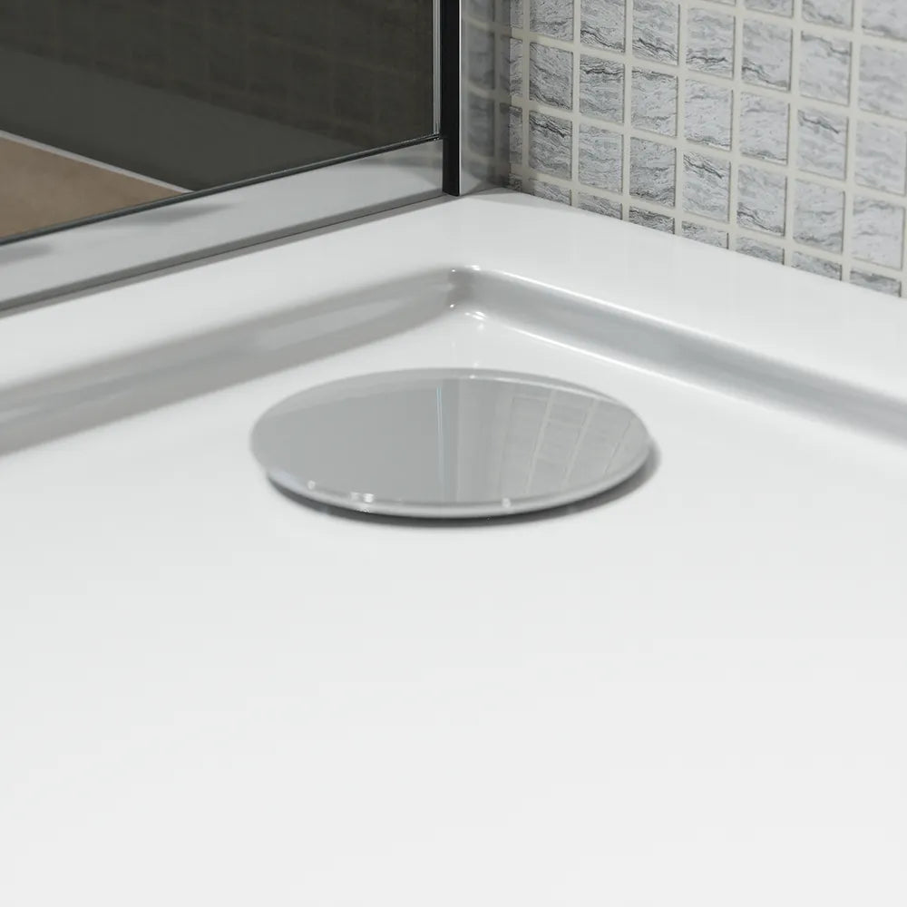 Piatto doccia 80x80 cm bianco lucido bordato in acrilico rinforzato | Asteios