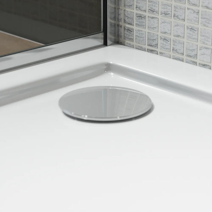 Piatto doccia 80x80 cm bianco lucido bordato in acrilico rinforzato | Asteios