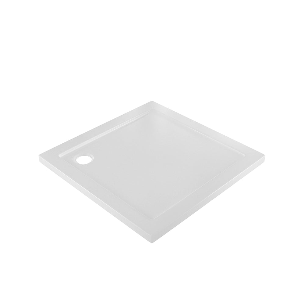 Piatto doccia 80x80 cm bianco lucido bordato in acrilico rinforzato | Asteios