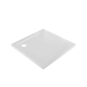 Piatto doccia 80x80 cm bianco lucido bordato in acrilico rinforzato | Asteios