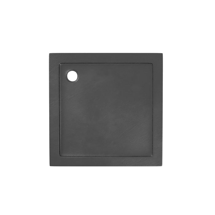 Piatto doccia 80x80 effetto pietra nero in acrilico altezza slim | Petra