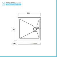 Piatto doccia 80x90 in resina grigio effetto pietra riducibile Agorà