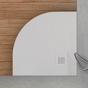 Piatto doccia 90x90 semicircolare resina bianco pietra filo pavimento  Loren