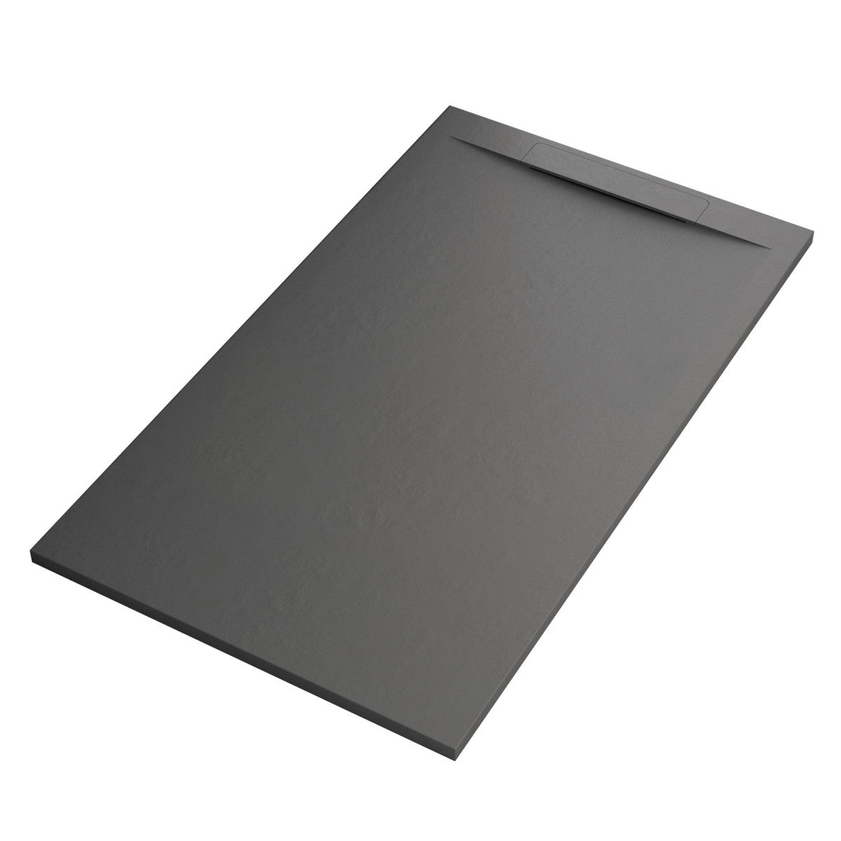 Piatto doccia in marmoresina grigio scuro effetto pietra cemento vincent, misura 70x200