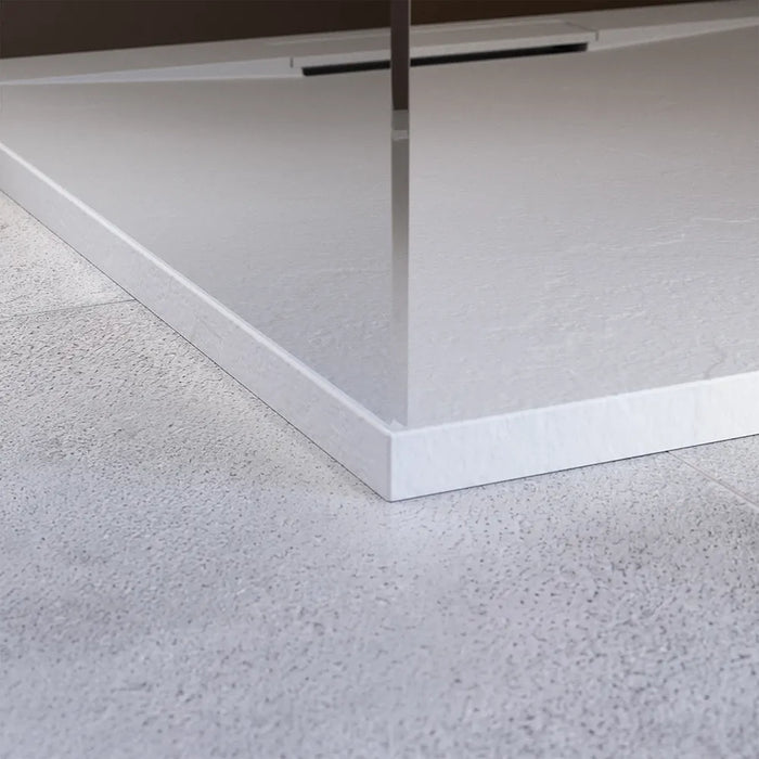 Piatto doccia 80x80 cm in marmoresina bianco effetto pietra | Paros