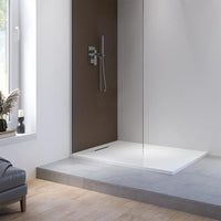 Piatto doccia 80x120 cm in marmoresina bianco effetto pietra | Paros