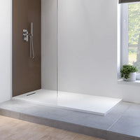 Piatto doccia 80x160 cm in marmoresina bianco effetto pietra | Paros